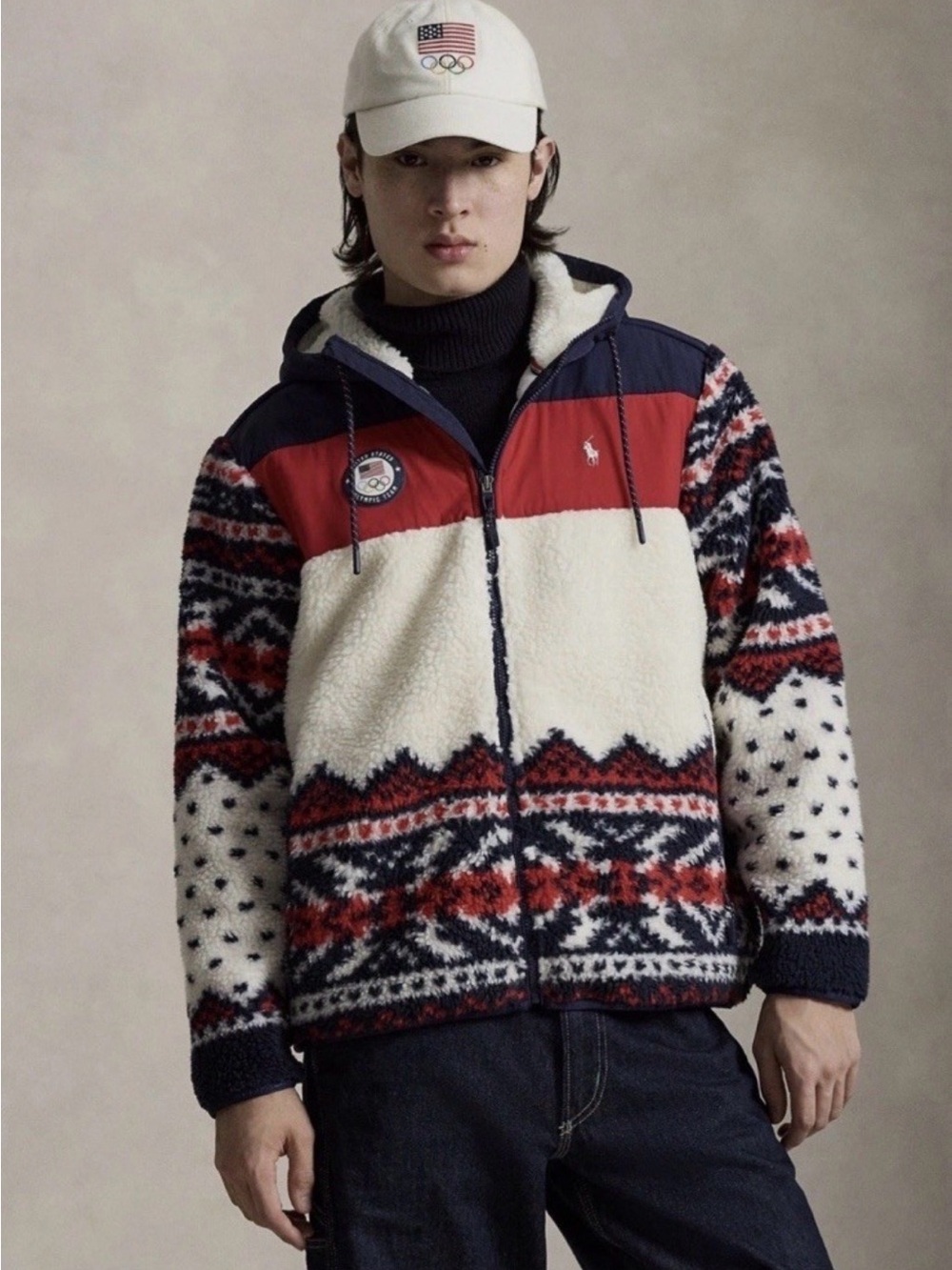 Polo Ralph Lauren Navy, Red & Cream Team USA Jacket